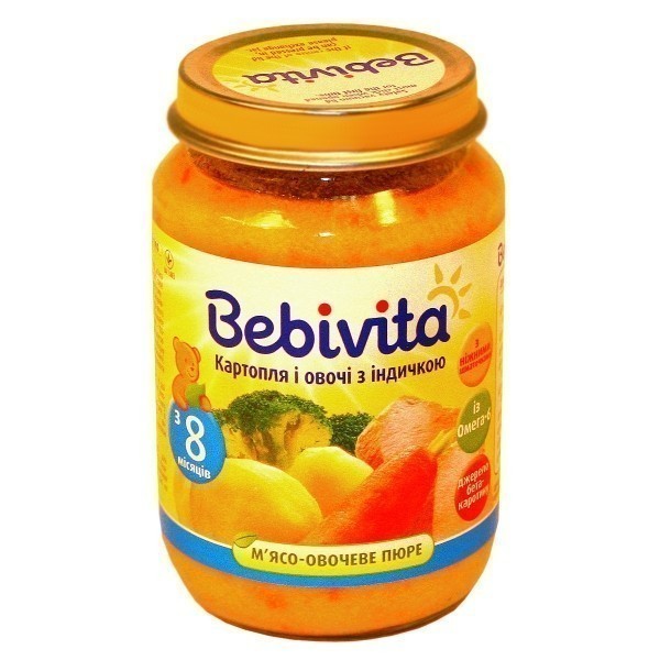 Суп bebivita овощной с индейкой с 8 месяцев 190 г