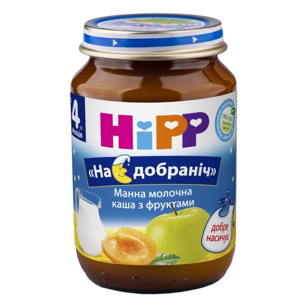 Молочная каша с фруктами hipp